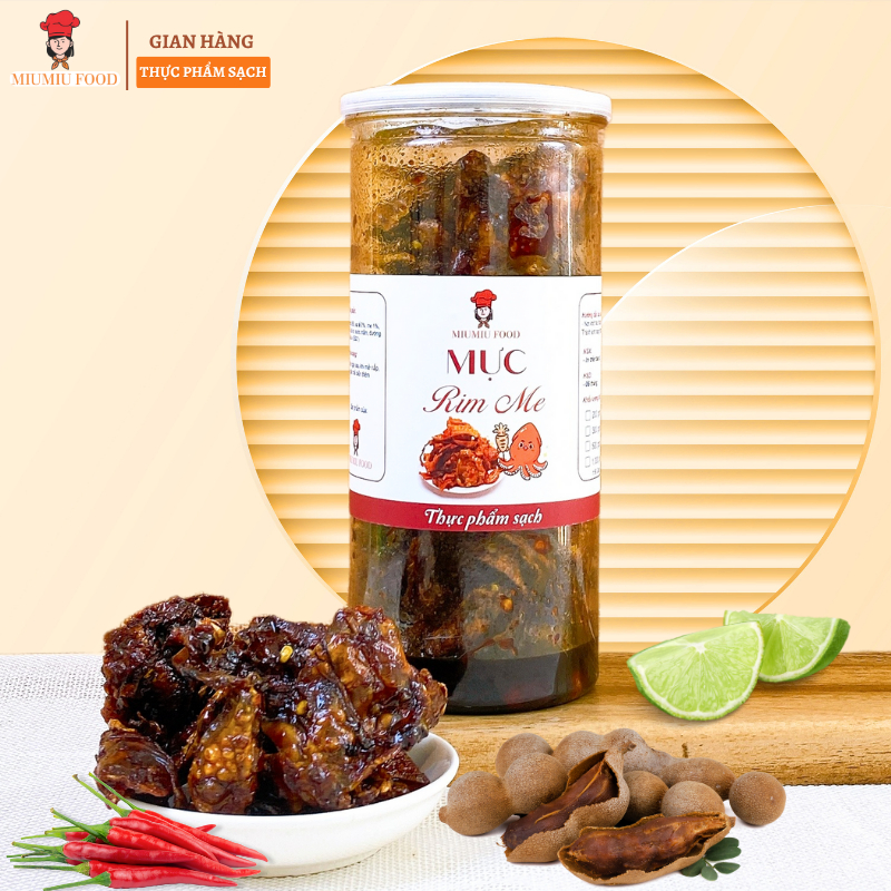 500g Mực rim me Miumiufood, mực khô rim sa tế me, khô mực nhà làm ăn vặt đặc sản Phan Thiết