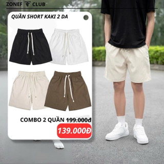  COMBO 2 Quần Short Nam Quần Kaki Nam Ngắn Cạp Chun Vải Mềm Mại Co Giãn Thoáng Mát Có 5 Màu 