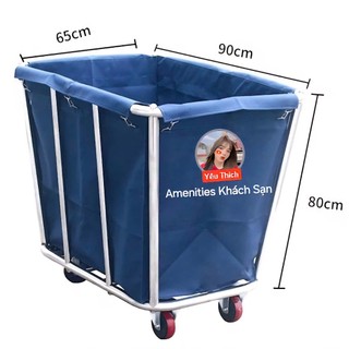 [Free ship] Xe dọn đồ vải, xe dọn đồ dơ trong phòng khách sạn