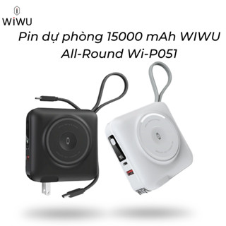  Pin Dự Phòng 15000 mAh WIWU 6in1 Kiêm Củ Sạc Nhanh 45W Đạt chuẩn 3C cho Smart Phone Watch Airpods Ipad 