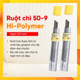  Ruột Chì Kim Pentel Hi-Polymer Super 50.9 2B Ngòi 0.9mm | Siêu ứng  15 Ruột Tuýp  