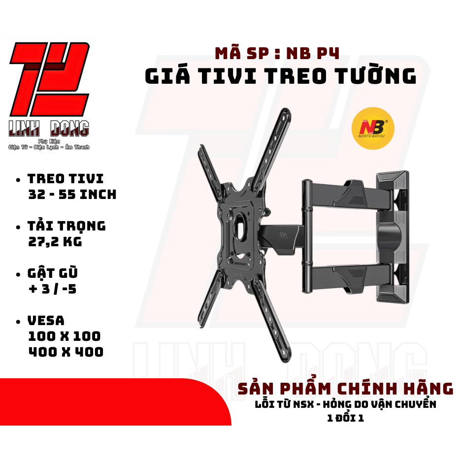 Giá TiVi Treo North Bayou NB P4 - Treo TiVi 32-55 inch - Giá Treo Màn Hình Gắn Tường - Model 2025