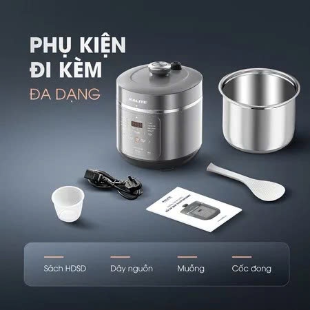 Nồi áp suất đa năng dung tích 5L KALITE KPC5001,Thiết kế nhỏ gọn ,14 tính năng bảo vệ, BH 12 tháng