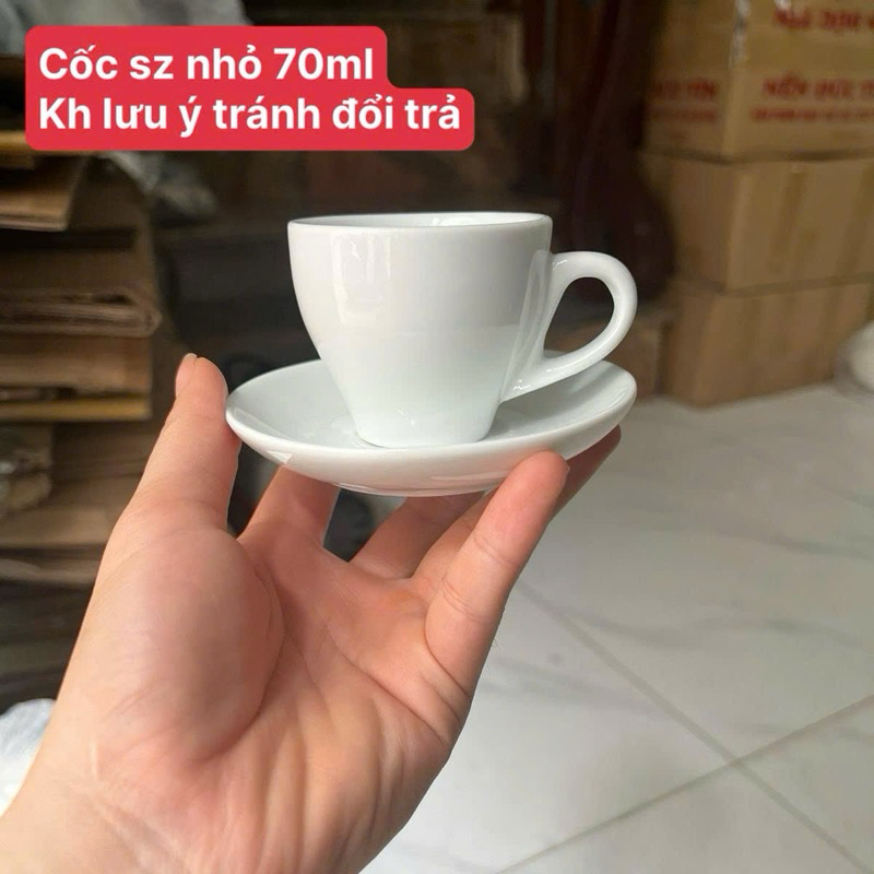 Combo 10 bộ cốc đĩa cafe espresso, cafe ép máy