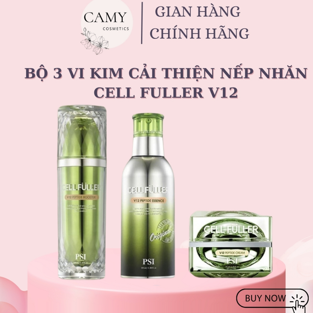BỘ 3 SẢN PHẨM VI KIM CẢI THIỆN NẾP NHĂN LÀM TRẮNG DA PSI CELL FULLER V12 PEPTIDE PION TECH