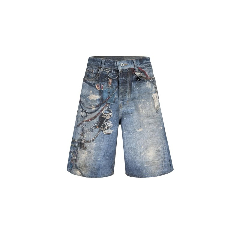 Quần Short jeans hoạ tiết in 3D by Mijko