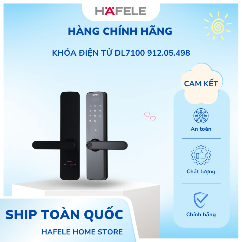 Khóa Điện Tử DL7100 Hafele 912.05.498 – Dành Cho Cửa Gỗ Hiện Đại - HKS