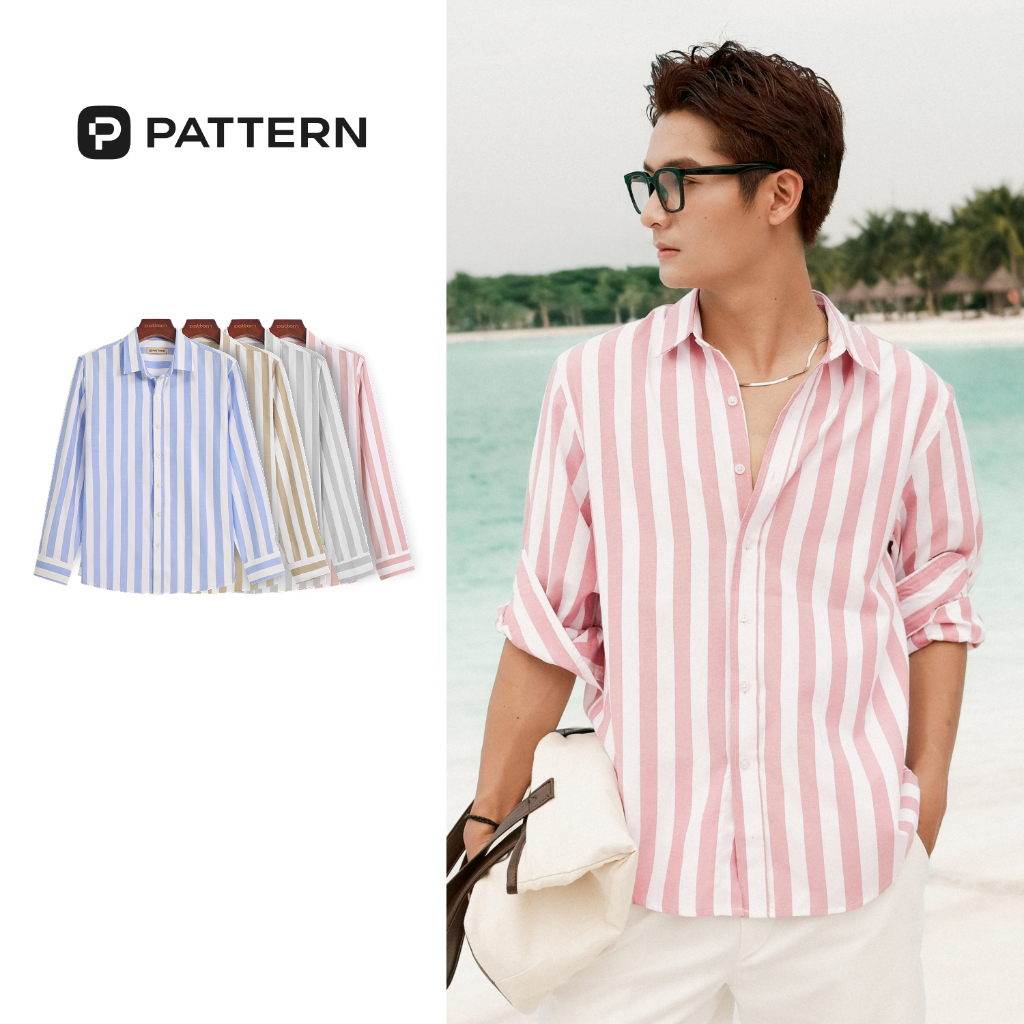 Áo Sơ Mi Kẻ Sọc Dài Tay Light Cotton Shirt PATTERN PA057