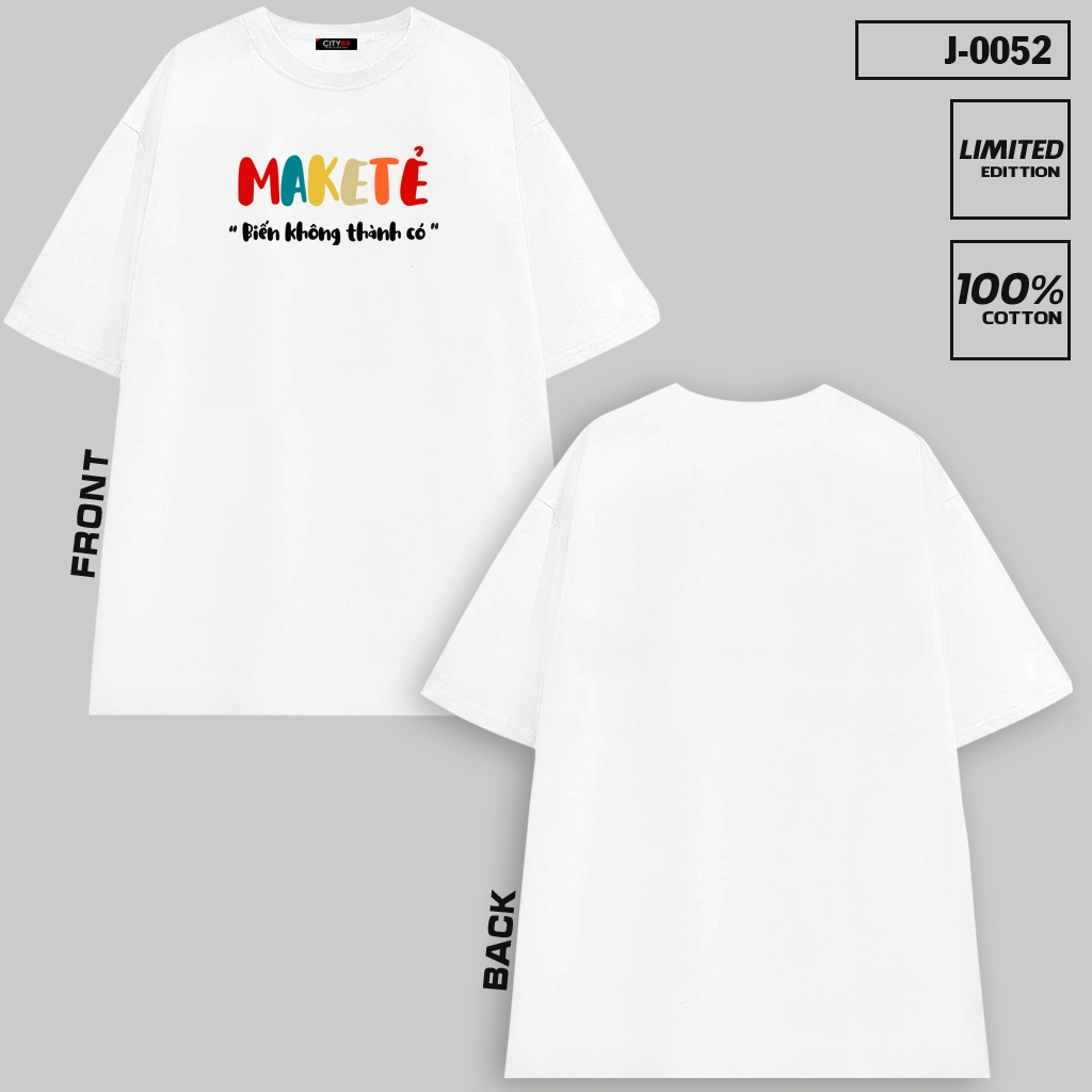 Áo thun in chữ nghề MARKETER vui vẻ hài hước, áo nam nữ form unisex màu đen trắng, local brand CITY8