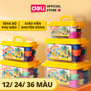  Hộp Đất Sét Màu Deli 12 24 36 Màu – An Toàn Cho Bé Mùi Dịu Nhẹ  Tặng Bộ Dụng Cụ Tạo Hình Giáo Viên Mầm Non Khuyên Dùng 