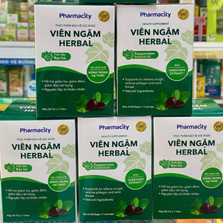 Viên ngậm thảo dược Pharmacity Herbal Lozenges hỗ trợ giảm ho, đờm, đau rát họng (50 viên)/ Kẹo ngậm thảo dược