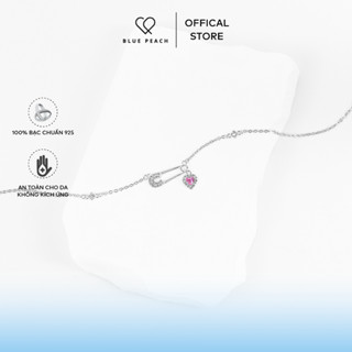 Lắc Chân Bạc 925 Blue Peach LC Safety Pins VN Hồng - Trắng LC302