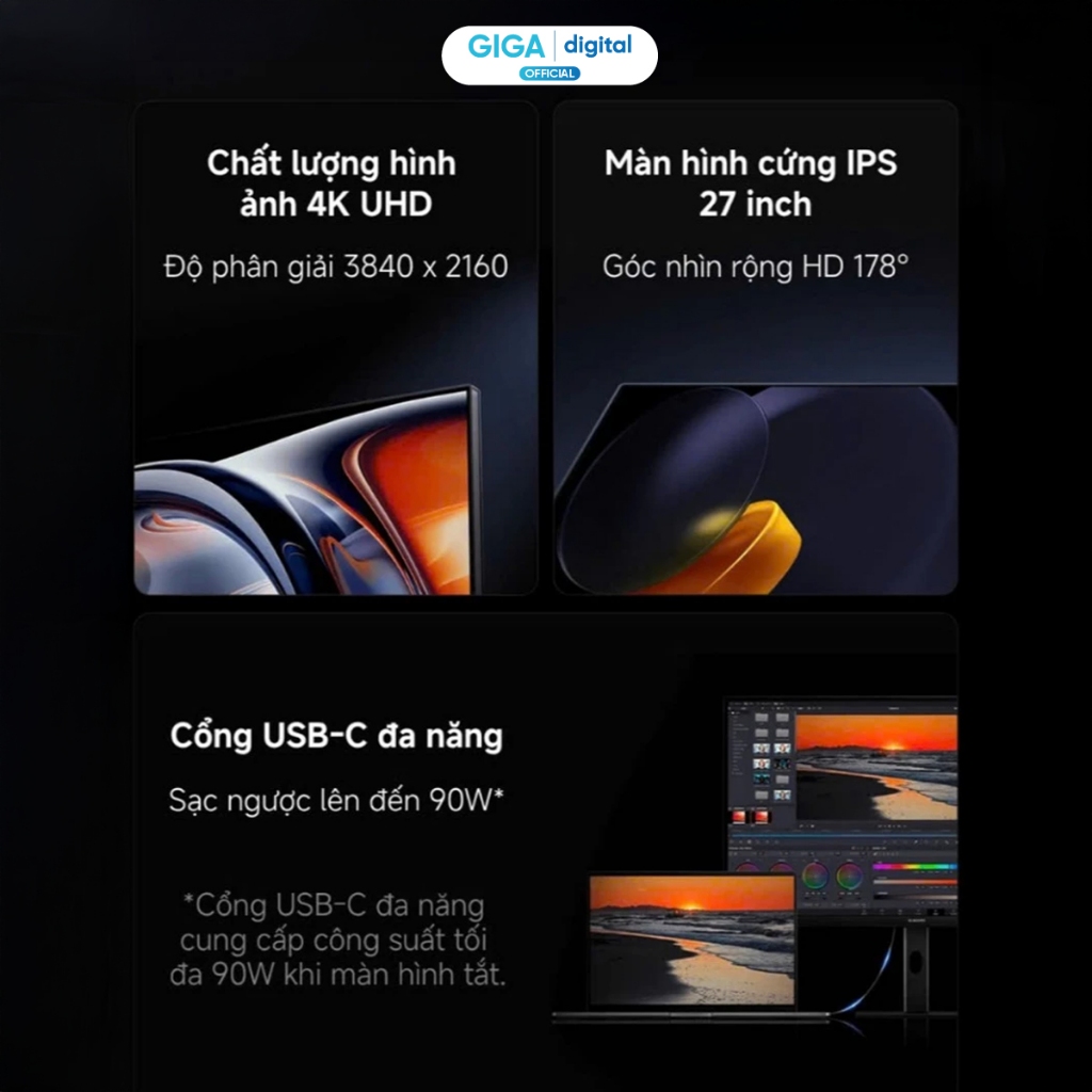 Màn hình vi tính Xiaomi 4K Monitor A27Ui EU ELA6221EU IPS 27inch | BigBuy360 - bigbuy360.vn