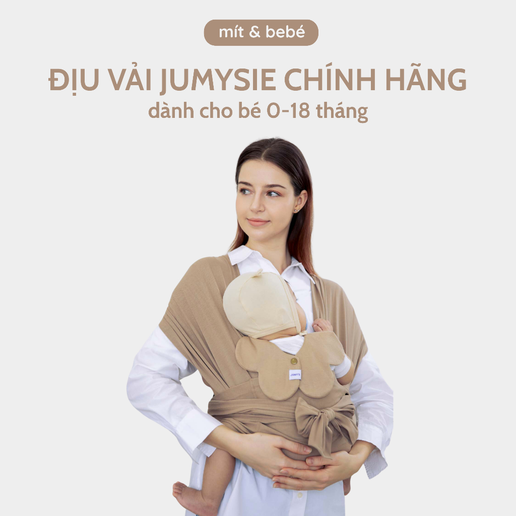 [CHÍNH HÃNG_HOẢ TỐC] Địu em bé sơ sinh Jumysie chất liệu mềm mịn, cotton thoáng khí, địu vải cho bé 0-18 tháng