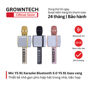 Mic karaoke kết nối không dây YS 91 thiết kế nhỏ gọn bản mới 2025 bass cực đậm, loa to pin trâu