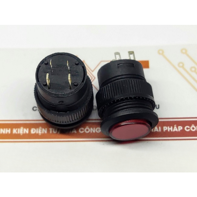 R16-503AD Nút nhấn tự giữ 16mm 3A 250V đỏ
