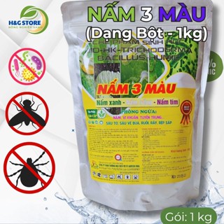 NẤM 3 MÀU, dạng Bột gói 1Kg. Ngừa Nấm, vi khuẩn, Tuyến trùng, sâu rầy. Rệp sáp
