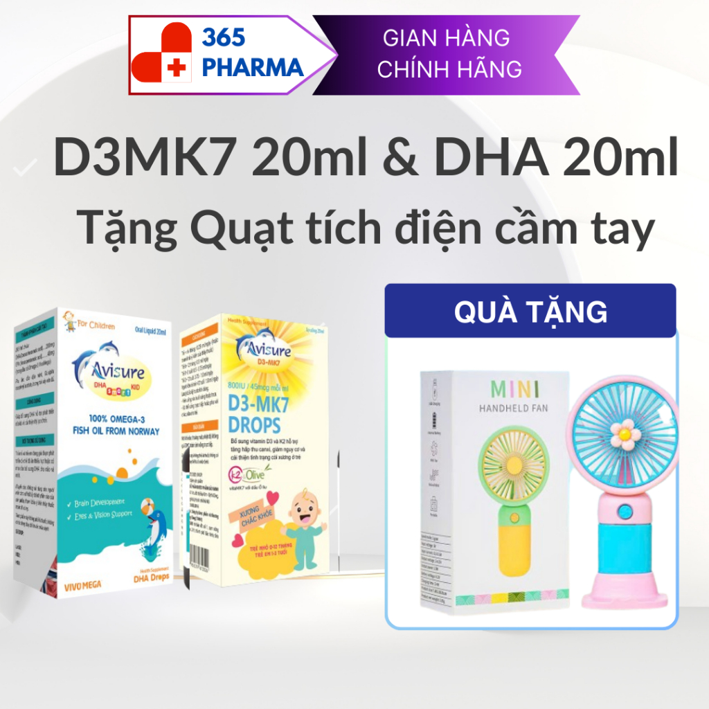Avisure D3, Sắt Safoli, Avisure DHA Drops dạng nhỏ giọt hỗ trợ IQ cho trẻ 20ml - Omega Vit Bổ Sung O