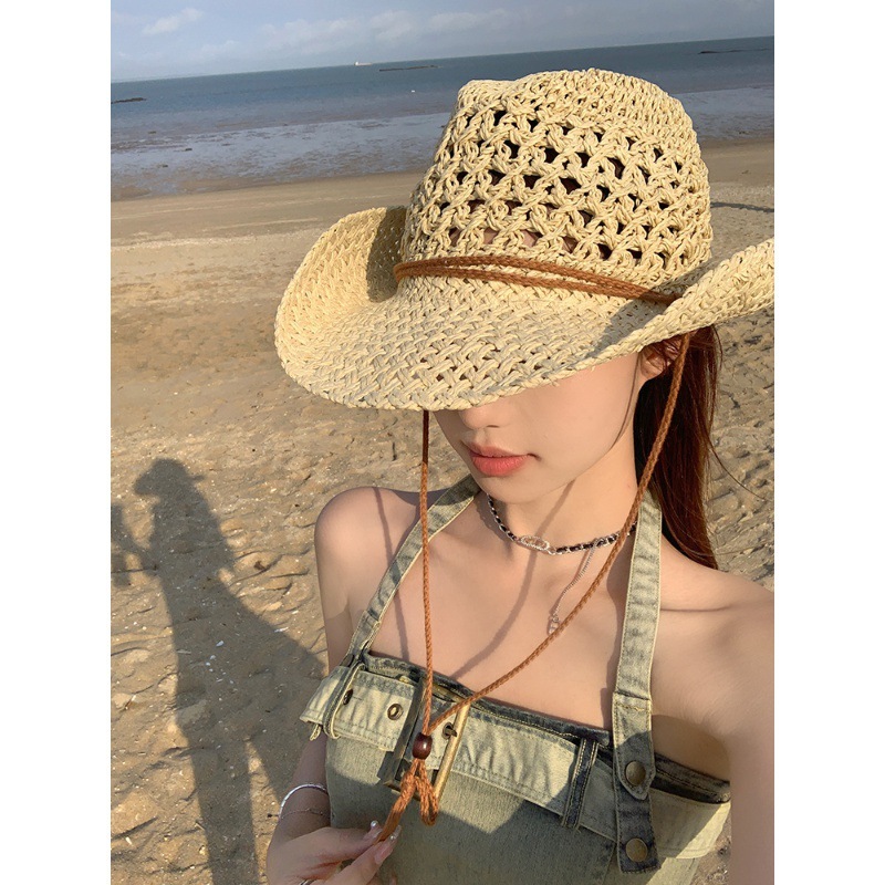 [ ❤️‍🔥 Hàng Sẵn ] Mũ cói cao bồi phong cách cá tính đi biển đi chơi slay cho nữ 2025 accessories | BigBuy360 - bigbuy360.vn