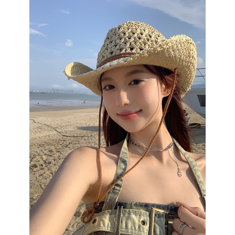 [ ❤️‍🔥 Hàng Sẵn ] Mũ cói cao bồi phong cách cá tính đi biển đi chơi slay cho nữ 2025 accessories | BigBuy360 - bigbuy360.vn