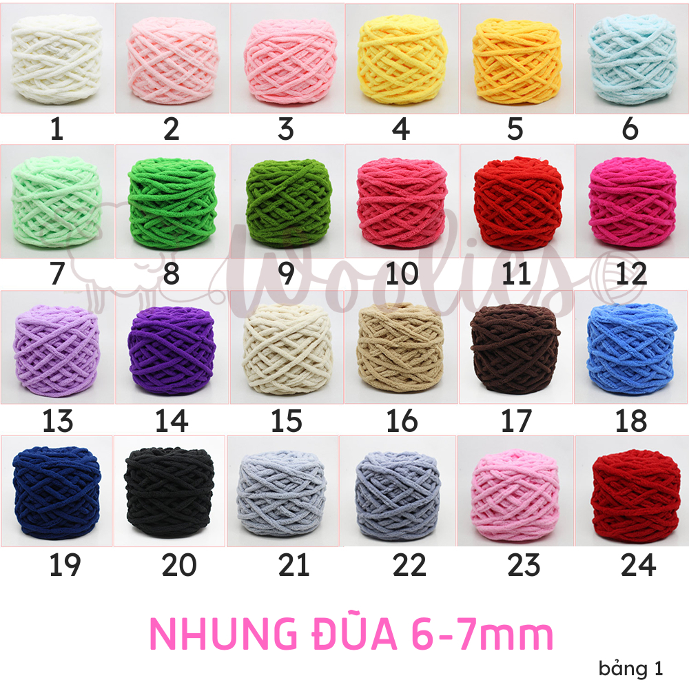 Len Nhung Đũa sợi to, phù hợp đan khăn, túi