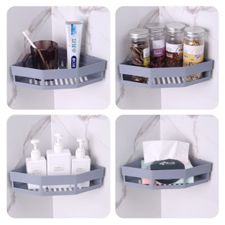 Kệ Góc Tam Giác Dán Góc Tường Bằng Nhựa Đa Năng Cho Bếp Và Nhà Tắm Tặng Kèm Móc Dán