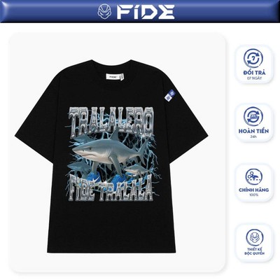 Áo thun FIDE Shark phông unisex form rộng local brand nam nữ cổ tròn oversize Tralalero Tralala - AT187