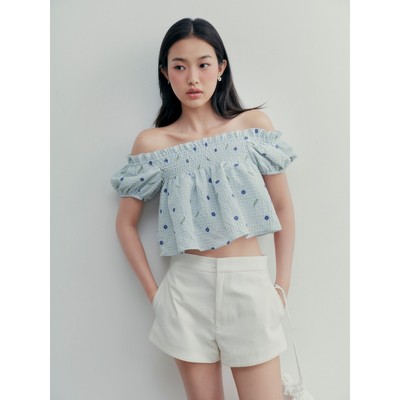 Áo OLV trễ vai babydoll tay bồng nhún ngực dễ thương Babette nhiều màu phù hợp đi chơi dạo phố OLV