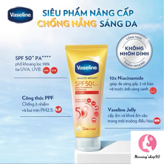 Combo 3 Tuýp Kem Chống Nắng Dưỡng Thể Body Vaseline SPF 50+ Nâng Tông Da 70ml