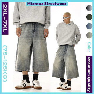 [SẴN HOẢ TỐC-BIG SIZE] Quần short lửng denim ống rộng dài qua gối màu retro wash unisex hiphop siêu chất