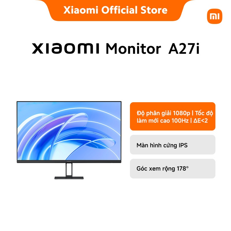 Màn hình máy tính Xiaomi Monitor A27i | Độ phân giải 1080p | Tốc độ làm mới cao 100Hz | ΔE<2 | Màn h