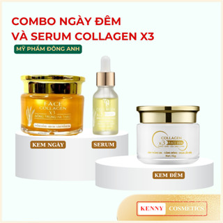  Combo Kem Face Ngày Collagen X3 Đông Trùng Hạ Thảo Kem Face Sữa Ong Chúa & Serum - Mỹ Phẩm Đông Anh 