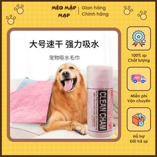 Khăn lau đa năng CLEAN CHAM – khăn siêu thấm nước, giúp lau khô lông chó mèo nhanh chóng
