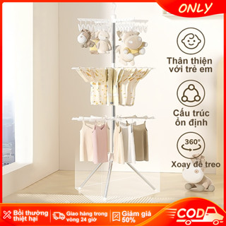  ONLY Cây Phơi Đồ Cho Bé Cây Phơi Quần Áo Đa Năng Cici Kids Inox 3 Tầng 168Cm 40 Kẹp Xoay 360 Độ Gấp Gọn 