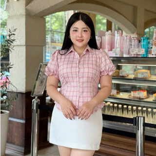 ÁO SƠ MI BIGSIZE, ÁO KIỂU THIẾT KẾ KIỂU TAY PHỒNG CARO SƠ MI BIGSIZE 55KG ĐẾN 90KG