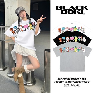 Áo thun form boxy BLACKDOKI-BFF FOREVER , áo phông basic cotton 280gsm tay lỡ form rộng nam nữ cổ tròn Menswear Women