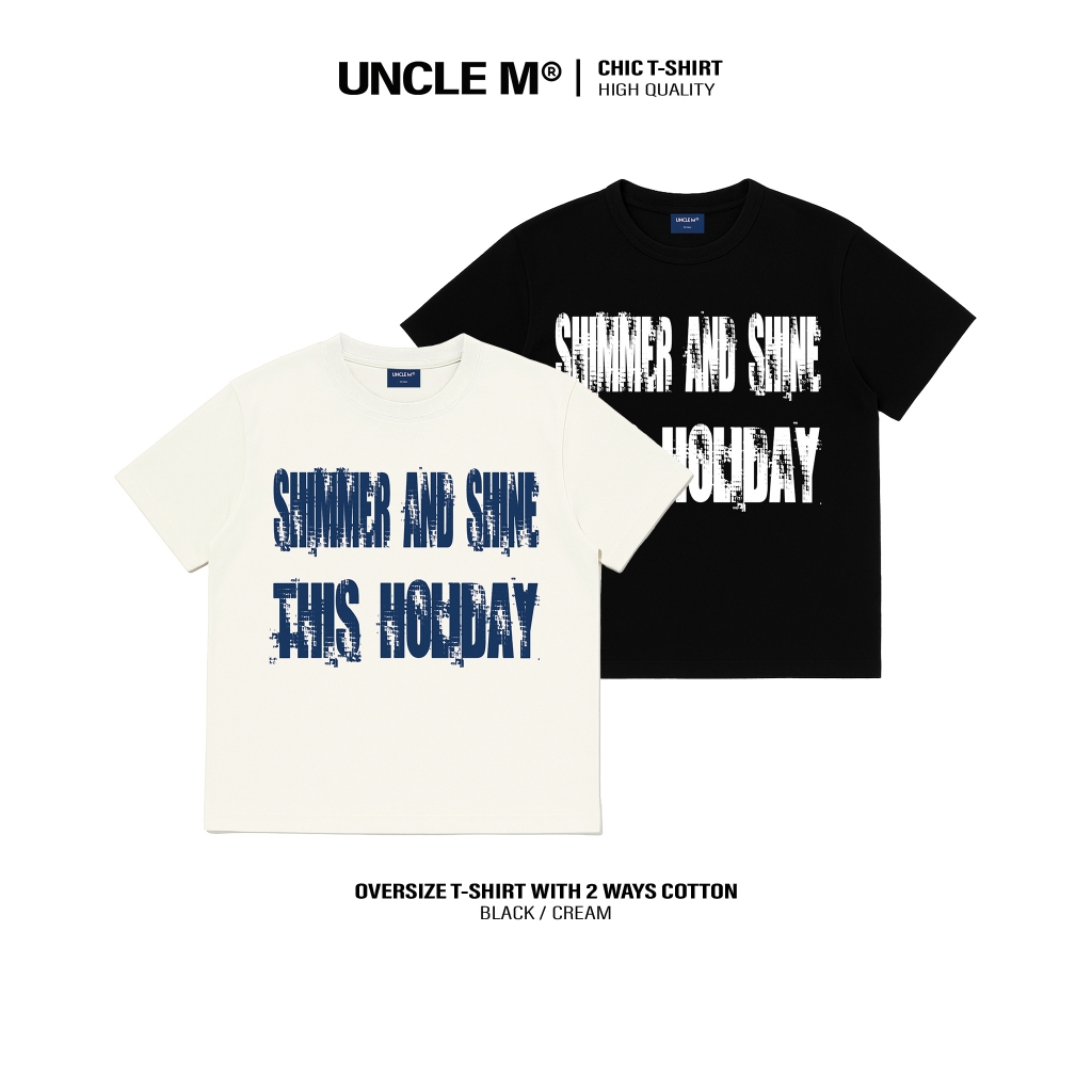 Áo thun localbrand cổ tròn Uncle M cotton 100% nam nữ Unisex in lụa, thêu - Chic Tee