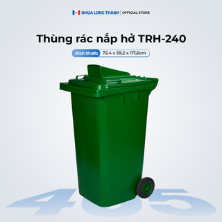 Thùng rác công nghiệp NHỰA LONG THÀNH 240 Lít nắp hở 2 màu 