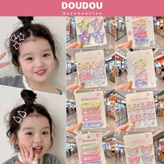 Set 4 Kẹp tóc mái mỏ vịt Doudou Kẹp mái nữ Kẹp BB Kẹp bấm mái nữ Kẹp tóc kim loại Y2K Hàn Quốc FJ083