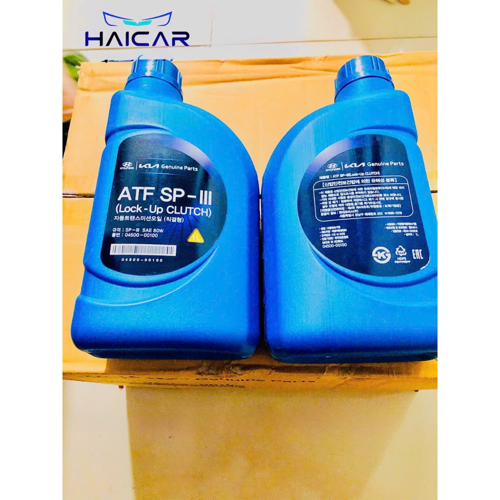 Chai 1 lít dầu hộp số tự động ô tô Hyundai & Kia ATF SP-III SP3 Nhập khẩu chính hãng HYUNDAI MOBIS H