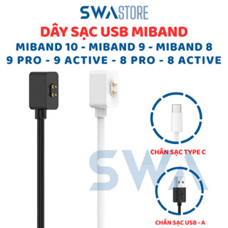  Dây Cáp Sạc USB Dùng Cho Vòng Đeo Tay Thông Minh Miband Band 10 9 MiBand 8 Mi9 8 Pro Active SWA 