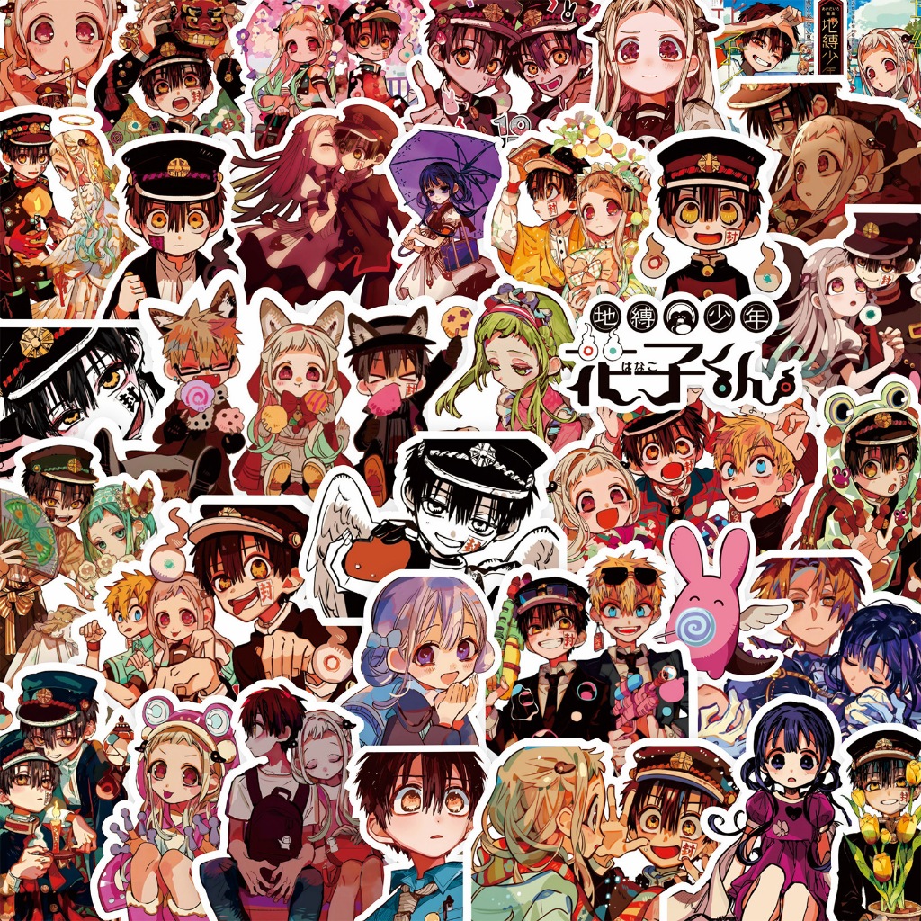 [SẴN] Set 84 stickers Cậu ma nhà xí Hanakun | Miếng hình dán DIY không trùng, chống thấm nước anime 
