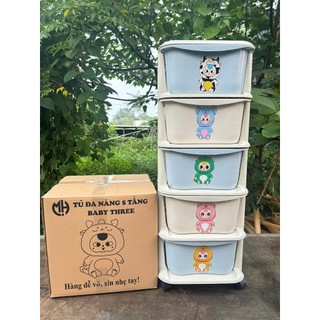  Tủ nhựa đa sắc màu 5 tầng nhiều màu sắc  tủ đựng quần áo đồ dùng đa năng có bánh xe 