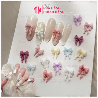 Set 30 mẫu charm nơ ruy băng tiểu thư đáng yêu màu sắc ngọt ngào phụ kiện trang trí móng tay chuyên nghiệp nail