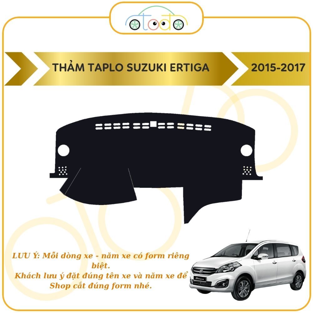 Thảm Taplo dành cho xe Suzuki Ertiga năm 2015-2022 Chất liệu Nhung và Tuyết Nhung