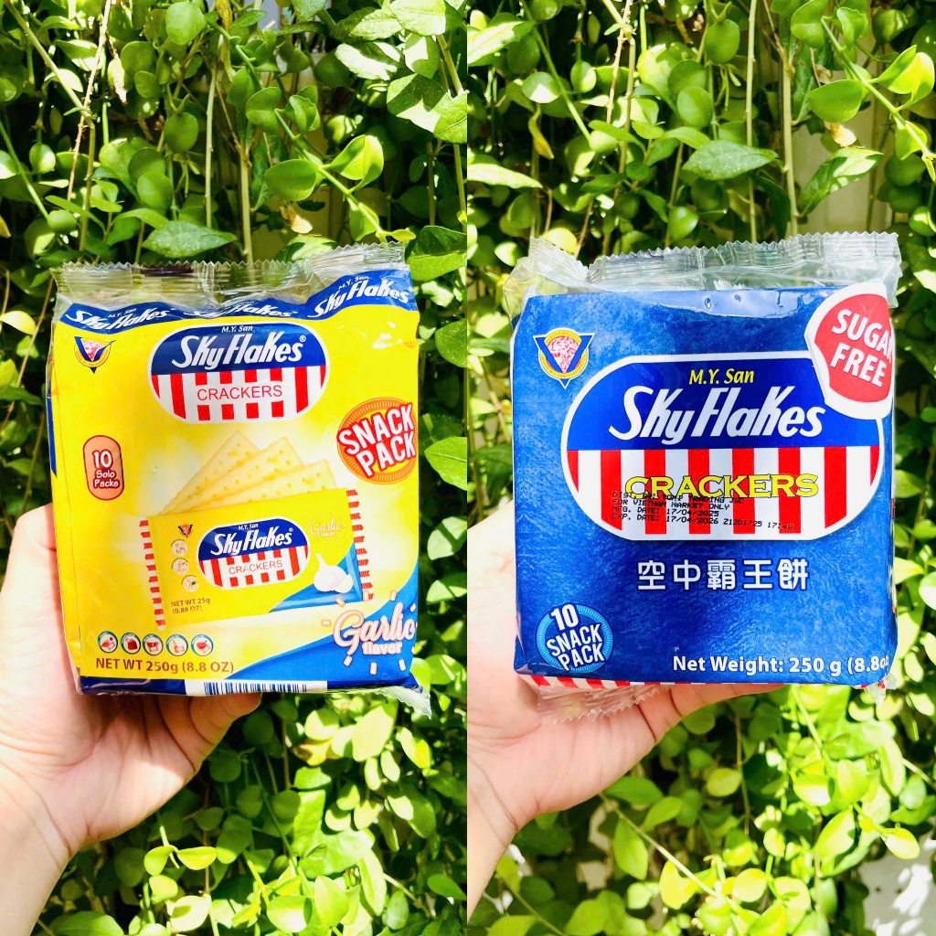 [ GÓI 250G ]Bánh Quy Không Đường M.Y.San Sky Flakes Crackers Philippine  [ XANH ] [ VÀNG ]