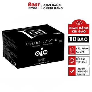 Bao cao su 001 oio siêu mỏng 001mm có gai kéo dài thời gian quan hệ hộp 10 cái - Bear