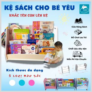 Kệ giá sách Mini cao cấp cho bé Gỗ nhựa Composite, giá sách bền đẹp, kệ khắc tên lên miễn phí