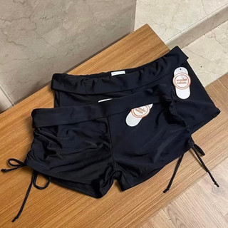 [ S, L ] Quần đùi bơi nữ, quần đùi bơi xuất dư xịn màu đen rút dây, lưng cạp thấp