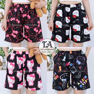 Quần Short Lững MÈO HELLO KITTY Cartoon Nam Nữ hoạt hình cute - Quần đùi nam nữ thun cotton mặc nhà thể thao unisex
